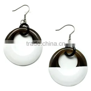 Buffalo Horn Jewelry , 100% Natural Buffalo Horn , Buffalo Horn Earrings SHE-362 thumbnail-1
