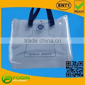 Pvc Transparent Shopping Bag Reusable With Button thumbnail-1