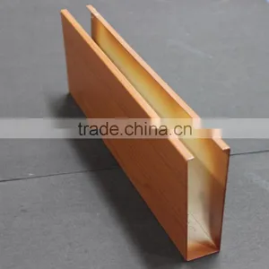 Abrasion Resistance Wood Grain Surface Suspended Aluminum Ceiling U Channel Aluminum Screen Ceiling thumbnail-4