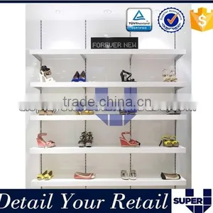Shoes Store Wall Display Cabinet With Led Wooden 5 Tier Shelf thumbnail-3
