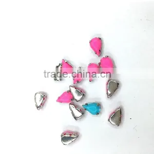 5*8mm Teardrop Hot Pink Pastel Candy Acrylic Rhinestone Metal Claw Nail Garment Trim Sew on Craft Diy Hobby Bags Gemstone thumbnail-1
