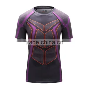 Men T Shirt Marvel Compression Shirts Outdoor Sport Bodybuilding Gym Fitness Jersey Casual Tees thumbnail-2