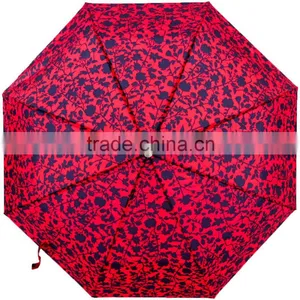 21inch High Quality Manual Open Flora Patern 3 Fold Umbrella thumbnail-1