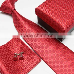 Fashion Stripe Microfiber Mens Tie Handkerchief Cufflink Sets Quality Choice thumbnail-6