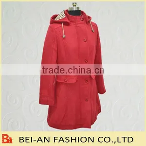 High Quality Ladies Woollen Coat With Hood thumbnail-1