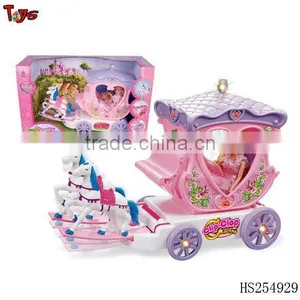 Lastest Bump & go Cheap Music and Light Girl on Horse Car Plastic Mini Car Toys thumbnail-1