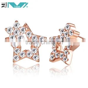 925 Sterling Silver Jewellery Shiny Star Earrings thumbnail-2