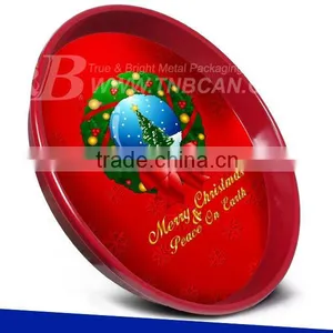 Custom OEM Colorful Round First Grade Tinplate Tin Tray thumbnail-2
