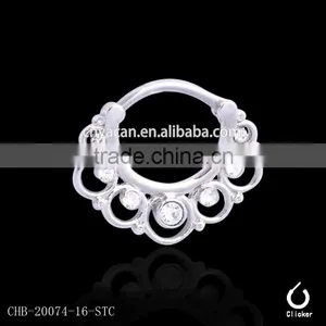 Floral Round Gems Nose Ring thumbnail-1