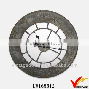 Primitive Wall Decoration Round Metal Antique Clock thumbnail-1