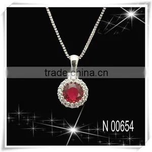 Ruby Elegance Diamond Cluster Necklace thumbnail-1