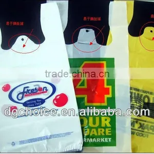 Wholesale Cheap Shopping Supermarket Shopping Custom Printed Plastic T-shirt Bag thumbnail-3