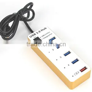 New 4-Port USB 3.0 Portable Aluminum Usb Hub With 2-Foot USB 3.0 Cable thumbnail-3
