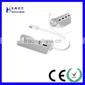Premium Aluminum 4 Port USB Hub 2.0 Hub for Mac MacBook Air Pro Ultrabooks,Microsoft Surface RT Laptops OEM SUPPORT thumbnail-1