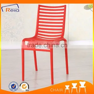 Simple Stackable Red Plastic Chair thumbnail-1