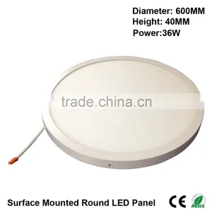 White Frame 36W 85LM/W 600MM Big Size Surface Mounted Round LED Panel thumbnail-1