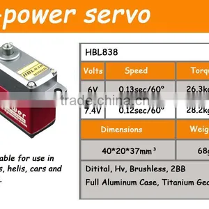 K-power HBL838 Big Sale !!! High Quality Programmable Digital SERVO rc Brushless Servo thumbnail-1