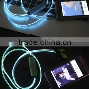 Hotsale High Quality el Wire Earphones, Led Light Earphones Bulk China Wholesale thumbnail-1