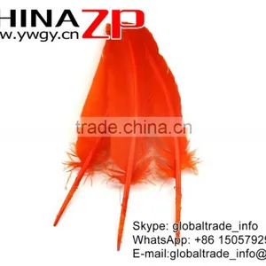 CHINAZP Factory Natural Feather Dyed Orange Solid Color Turkey Feathers for Fashion Show thumbnail-5