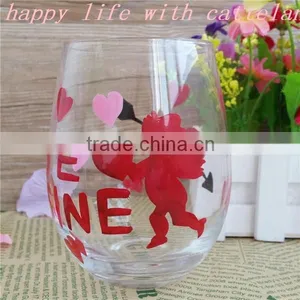 OEM Transparent Cute Drinking Glass Cup With Hand Printing thumbnail-1