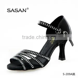 Four Strips Lady Latin Dance Shoes Crystal thumbnail-2