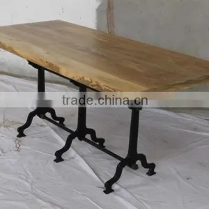 Industrial Iron Wood Dining Table thumbnail-2