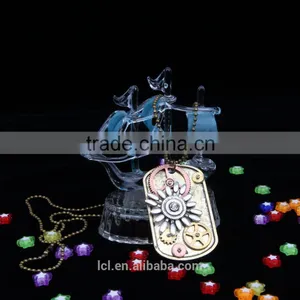 2015 Yiwu Fashion Imitation Jewelry Hot Sale Steampunk Necklace Dog Tag Gear Steam Flower Pendant Cameo Statement Necklace thumbnail-3