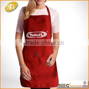 100% Polyester With Pockets Red Aprons thumbnail-1
