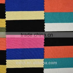 Rayon Viscose Spandex Yarn Dyed Striped Single Jersey Fabric thumbnail-3
