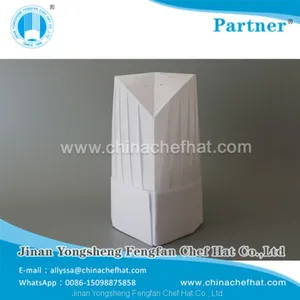 25cm Height Special White Round Top Cook Cap With Hook and Loop thumbnail-1