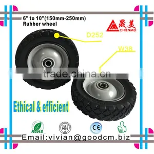 Steel Wheel /Roue en Metal/ Ruled Rubber Lawnmower Lawn Push Mower Wheel 6+ Inch Diameter thumbnail-6