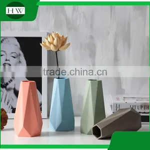 Modern Fancy Home Goods Decorative Cone Shape Mini Trumpet Fancy Stand Ceramic Decoration Vase thumbnail-1