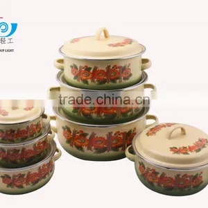 7 Pcs Casserole Belly Shape W/metal Cover Light Clr With Shadow thumbnail-1
