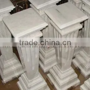 POLISHED ZIARAT WHITE MARBLE PEDESTALS thumbnail-3