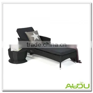 Audu Black Wicker Lounge Chair Outdoor thumbnail-1