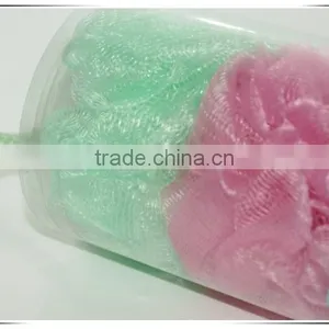 PVC Bucket PE Mesh Bath Sponge Flowers thumbnail-3