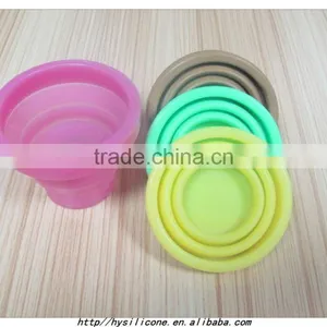 Silicone Folding Cup Telescopic Collapsible With Lid Outdoor Travel Camping thumbnail-2