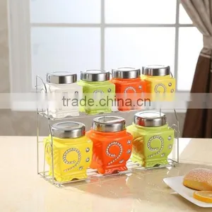 Ceramic Canister Set With Stainless Metal Frame thumbnail-6