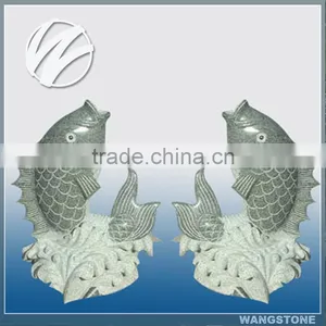 Garden Decorative Lifelike Granite Fish Statue thumbnail-1