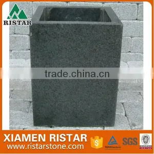 Hot Sale Black G654 Granite Stone Garden Flower Pot RST-DA12 thumbnail-1