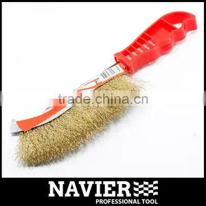 Plastic Hand Scratch Knife Type Steel Bbq Grill Cleaning Wire Brush thumbnail-1
