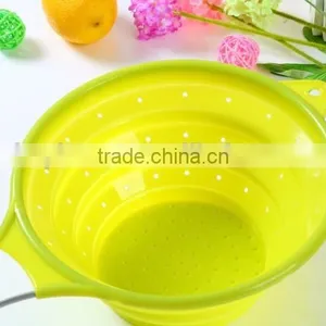 High Quality Silicone Foldable Colanders, Noodle Basket, Pasta Colander thumbnail-5