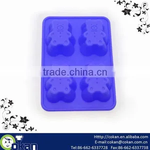 Microwave Oven Bear Shape Silicone Mini Cake Pan 4 Cavity Muffin Pan CK-SL526 thumbnail-1