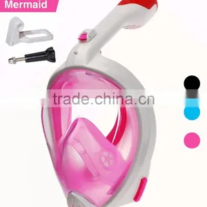 Full Face Snorkel Mask Surface Diving Scuba Gear Easy Breathing With Dry Snorkel & Camera Mount 180 Panoramic View Anti Fog thumbnail-4