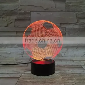 New Real 3D Football Night Light 7 Color Change LED Table Lamp Xmas Gift thumbnail-1