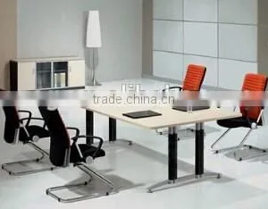 Conference Table Modern Design, Meeting Table Desk, Metal Wood Meeting Table With Power thumbnail-1