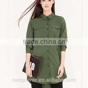 New Design Cotton Long Women Shirt WMS011 thumbnail-2