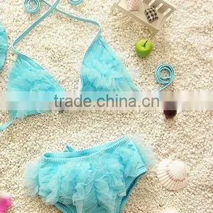 Children Fashion Three-piece Cute Lace Girls Small Bikini thumbnail-1