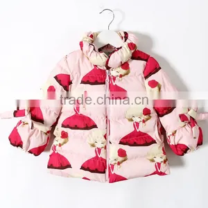 OEM New Style Fashion Ultralight Girl Printing Waterproof Duck Down Feather Jacket thumbnail-1