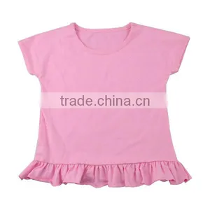 Girls Summer Shirt Cotton Short Sleeve Polka Dot Shirt Wholesale Baby Ruffle T-shirt thumbnail-1